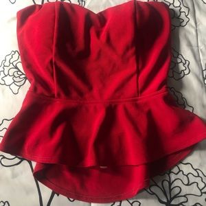 Red Peplum top ❤️